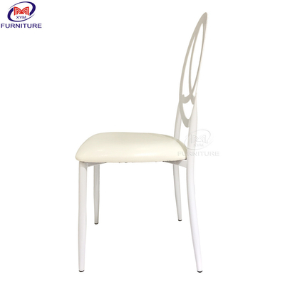 Stackable Cushion Wedding Dining Chair Iron White Back With Cushion Metal Phoenix Bamboo Chair
