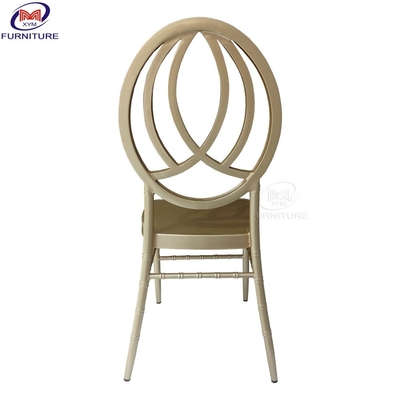 Round Flower Buds Backrest Wedding Chiavari Chair Champagne Gold Aluminum Metal Bamboo Chairs